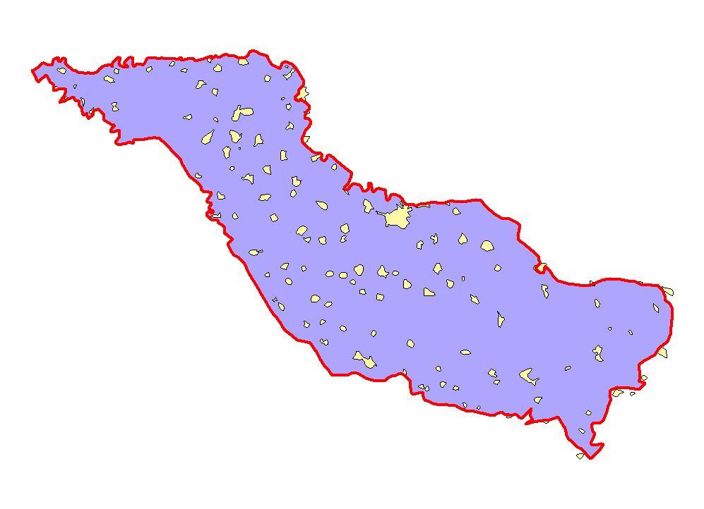 Figure 2.6.2 Inhabited areas (yellow polygons) which were taken out of the study area. 2.6.3 Water body and clouds extraction The study area contains some rather large water bodies like Kerkini lake, Strymon and Agitis rivers and Belitsa stream.