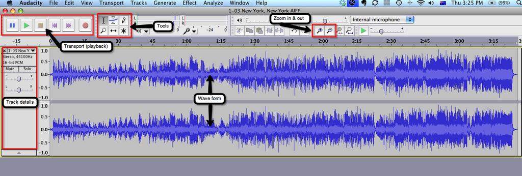 AUDACITY Audacity screen: SETTING UP AUDACITY FOR RECORDING Open up Audacity s Preferences dialogue: PC: go to File > Preferences Mac: go to Audacity > Preferences Click on Devices in the list on the