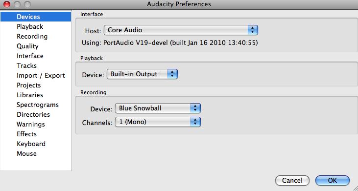 Audacity will start a new audio track and when you start speaking/singing/playing, you ll see a wave file appear.