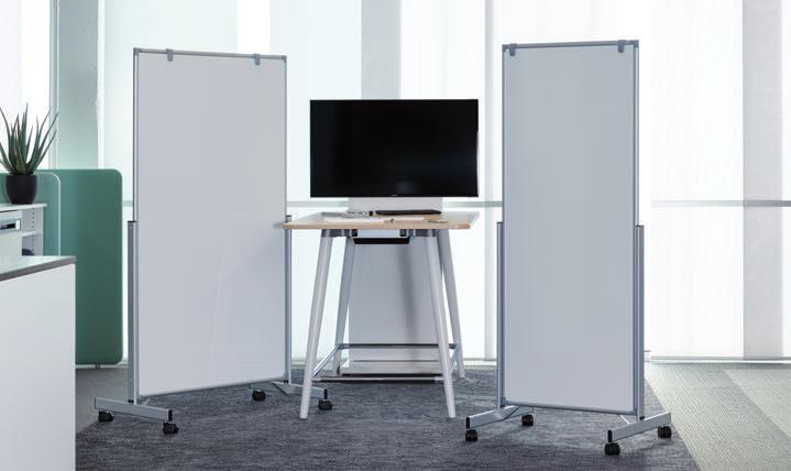 moved by one person, large and easy motion twin castors Valuable wherever people work in a creative way: next to the desk, for meetings, at the reception area, in variable space concepts or coworking