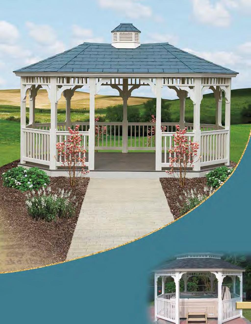 imagination, not our budget 10' x 16' Country Style Cupola Ivory Vinyl Rubber Slate