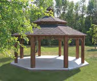 20' x 32' Oval Country Style Cupola Victorian Braces Wood Cedar Shakes 2 Extra Doorways Extra Wide Opening in Front