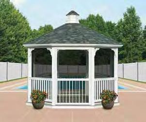 our Keystone Gazebos are available in both 10' and 12' octagons.