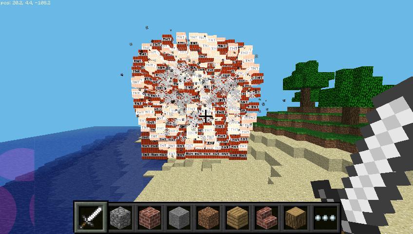 Lesson 7 Playing with TNT blocks Another pretty cool block in Minecraft is the TNT block, it allows you to make things explode!