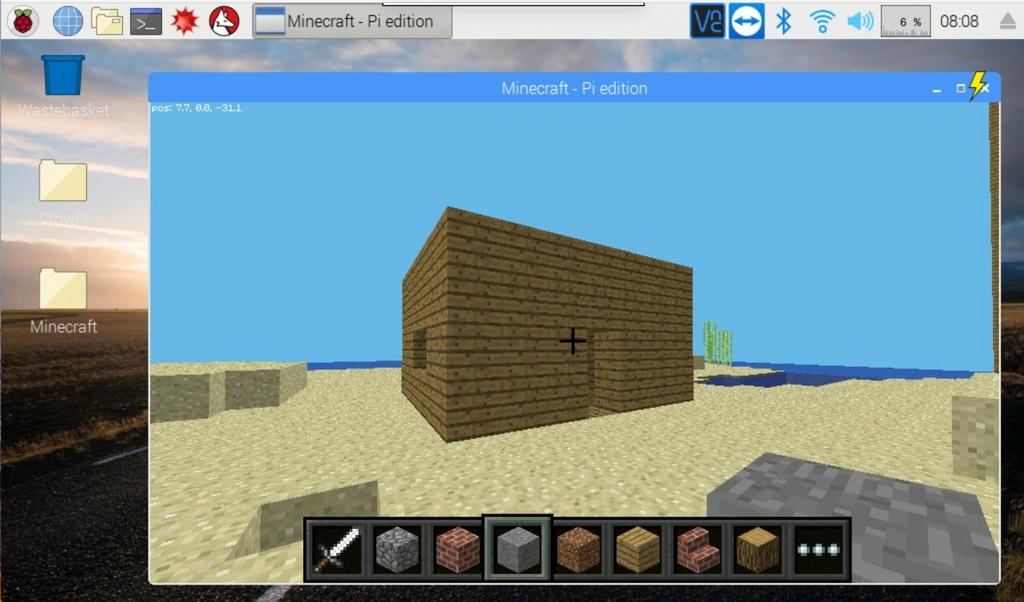 Lesson 11 Building a house using a python script How about building some more advanced things using python and Minecraft? In this example we ll teach you how to build a house completely from python.