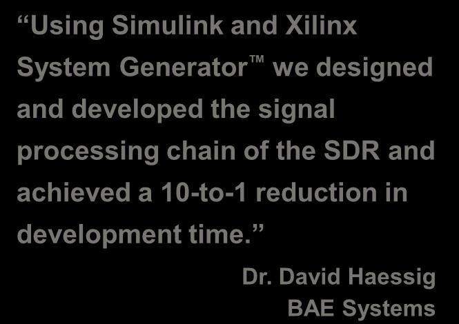 BAE Systems Achieves 80% Reduction in Software-Defined Radio Development Time with Model-Based Design Challenge To develop a military standard SDR waveform for satellite