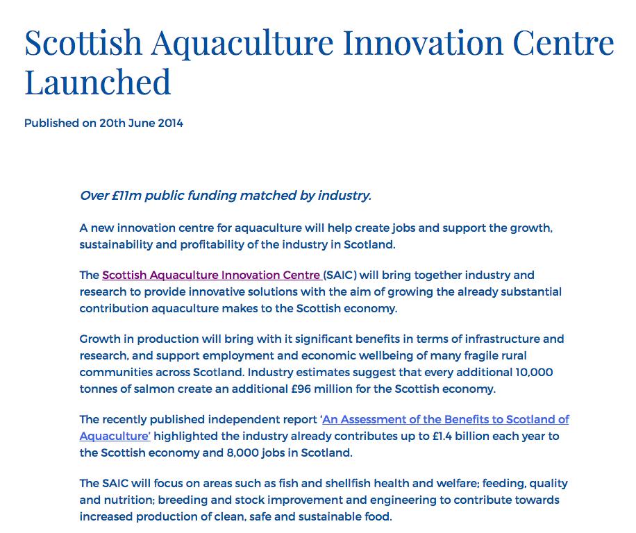 6m public money Part of an $147m eight-strong programme of Innovation Centres in Scotland to drive growth in areas of key economic importance