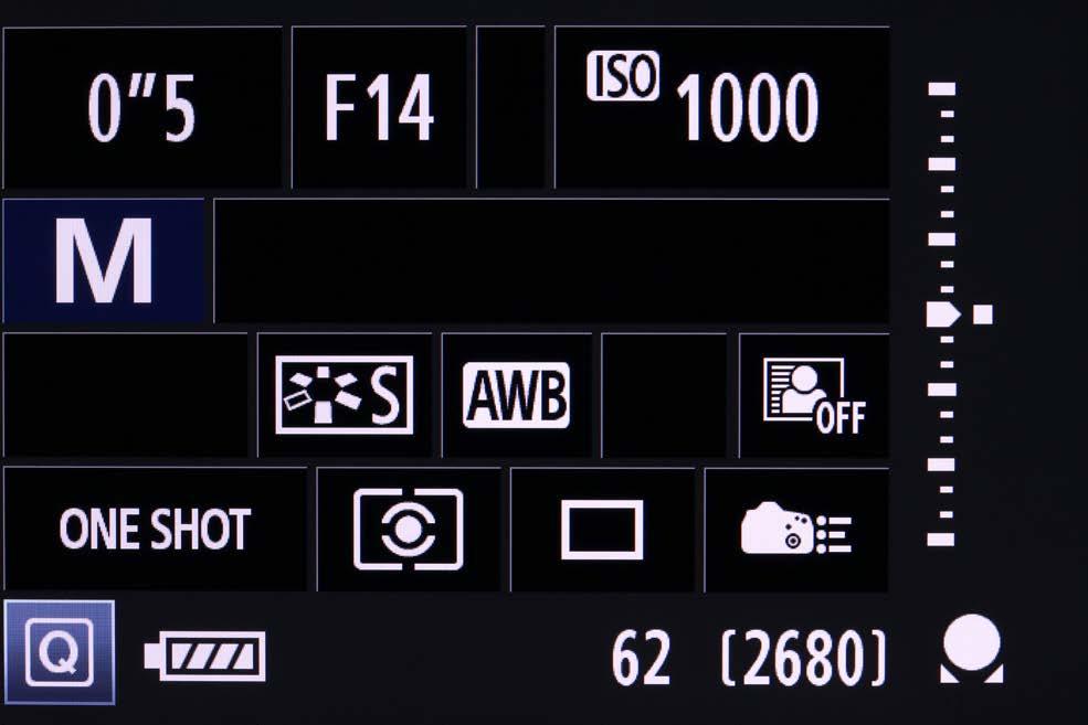 Understanding the Q screen display is the option as illustrated above. The other options are for experienced photographers who understand the implications of setting them.