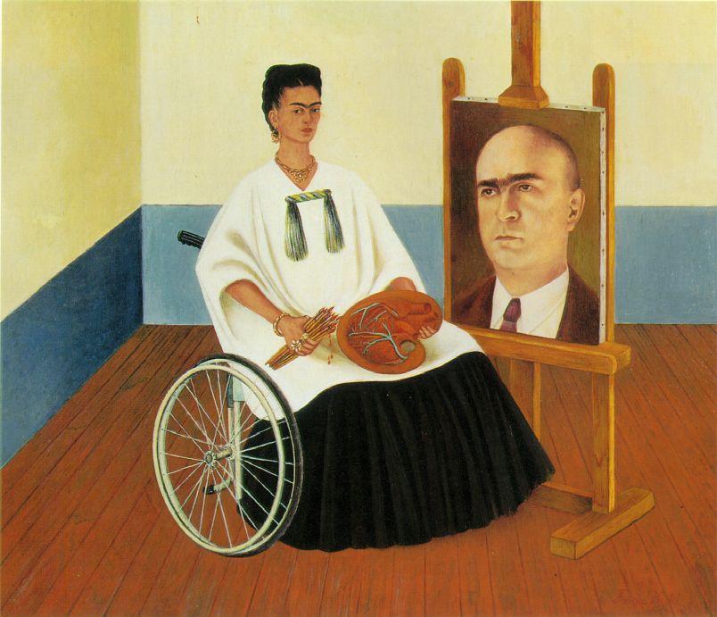 operations on her spine in 1951, she stayed in a Mexico City hospital for nine months and then was well enough to paint again. Her first painting was this one of Dr. Farill.