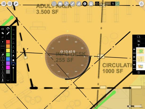 11: Drawing Tools Protractor Interface Scaled Protractor Use the adjustable protractor to