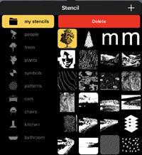 12: Stencils Add Custom Stencil Tap + to open your camera or photo library.