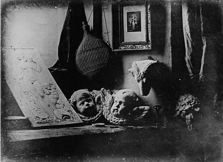 Still Life with Casts, Louis Jacques Mandé Daguerre, 1837 Whole plate daguerreotype, approx. 16.5 x 21.