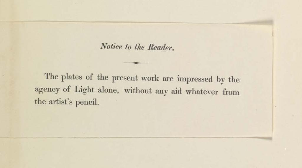 Yale Center for British Art The Pencil of Nature (Cover of first fascicle) Talbot, William Henry Fox, Nicolaas Henneman,