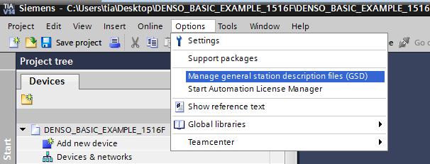 Figure 3-2: Importing the GSDML file Select the GSDML file "DENSOWAVE-RC8 RE PNS". Figure 3-3: Install GSDML file 3.1.