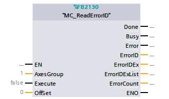 Example If there are 15 messages in the message buffer, the function block "MC_ReadErrorID" must be called twice as follows: Call with offset 0 to read