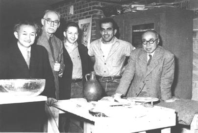 The first workshop held at the Archie Bray Foundation. Left to right: Dr.