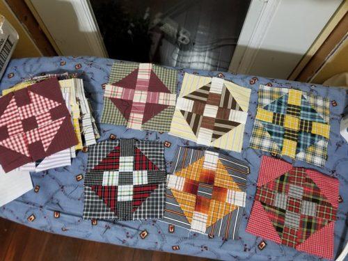 I think I could these and make these and make these. I think they are likely my favorite block. I am THRILLED that I finally have all of the blocks cut out as that means I can clean up the shirt mess.
