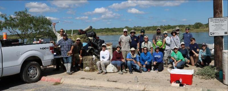 Lower Laguna Madre Clean Up crew. The Lower Laguna Madre Clean Up targeted 18 spoil islands and one mile of the Arroyo Colorado shoreline.