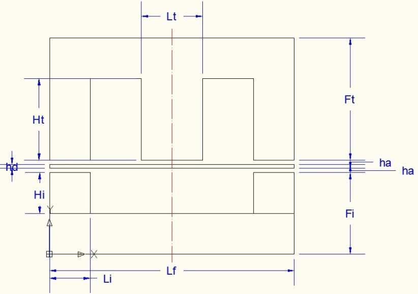 3.1 Geometrical model of the single-phase alternating current meter The geometrical model of the single-phase alternating current meter is shown in figure 2. Figure 2.