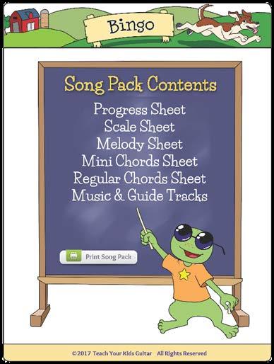 TYKG Song Packs Every children s song that is included with TYKG comes in the form of a Song Pack PDF. Each Song Pack contains music sheets and music tracks for a specific song.