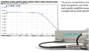 Frequency range, number of sweep points, source power, and IF bandwidth can be set for each segment. Output Power: Source power from -60 dbm to +10 dbm with a resolution of 0.05 db.