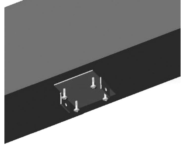 The 4 holes in the bottom of each mounting bracket will receive the mounting screws.