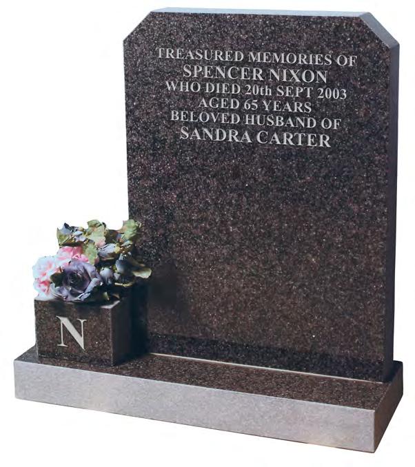 Headstones NIXON Bon accord dark grey with a polished face and sanded edges with