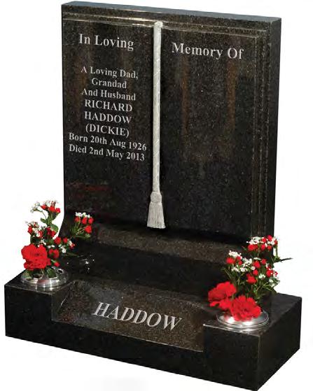 Large 3 0 x 2 6 1,805 Small 2 6 x 2 0 1,330 BALDWIN This bon accord dark grey granite memorial has a
