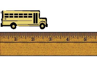 22. The ruler shown represents inches. What of these is the closest measurement of the toy bus? A. 2 inches B.