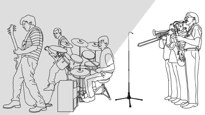 INCORRECT POSITIONING microphone head at an angle to floor causes poor isolation from the orchestra or band Figure 13 The FW430TPB FlexWand Elements Mini-Flex 30kHz Microphone head Wand 0.