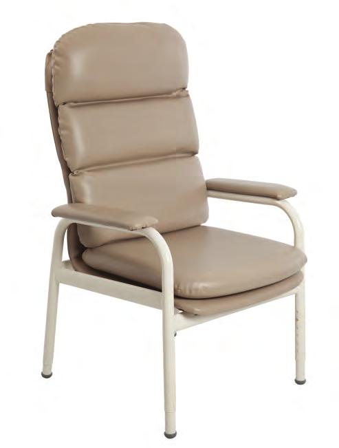 WATERFALL DAY CHAIR A high back orthopaedic chair with contoured and adjustable backrest