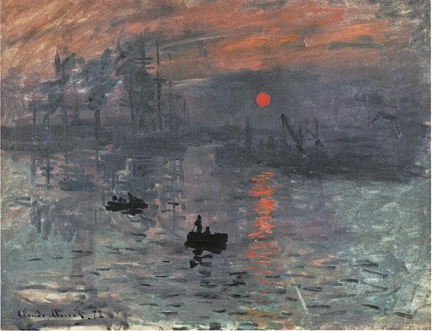 Claude Monet, Impression: Sunrise, 1872, oil on