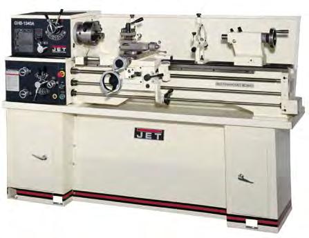 13"x40" GEARED HEAD BENCH LATHE Shown with Optional Stand 13"X40" GEARED HEAD BENCH LATHE One of the most popular JET lathes now comes with an enclosed gearbox as a standard feature Enclosed gearbox