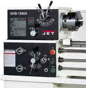 13"x40" GEARED HEAD BENCH LATHE STOCK NUMBER 321357A Model Number GHB-1340A Swing Over Bed (in.) 13 Swing Over Cross Slide (in.) 7-25/32 Swing Through Gap (in.) 18-3/4 Length of Gap (in.