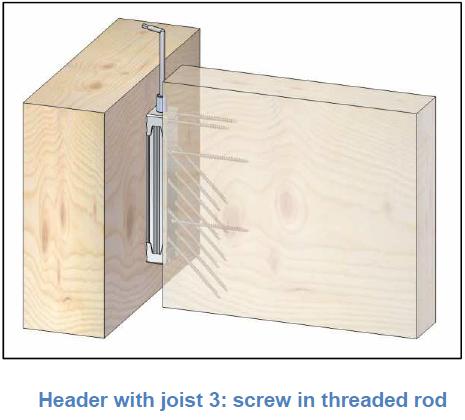 Header with joist 4: washer and