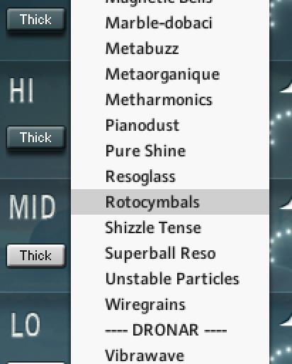 SAMPLE SELECTION MENUS: If you click a WHITE DOWN-ARROW to the right of a sample name it will open up a SAMPLE SELECTION MENU.
