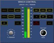 4 Winch control - Software panel The purpose of the Winch Control is to allow the operator to heave in and out the mooring