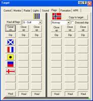 2 DESKTOP FLAG SYSTEM Benefits: - Full control of flags on target and ownships. - More than 60 types of flags - Selected flag configuration is displayed in the visual scene.