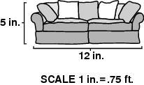 14. What would the actual height of the couch be? 3.75 ft 4.25 ft 5.75 ft D. 9.00 ft 15. A cylindrical container has a radius of 6cm.