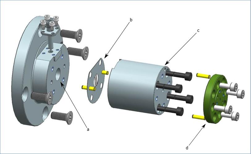 3. Design and manufacturing of the feed Figure 3.20: The mechanical design of the antenna feed.