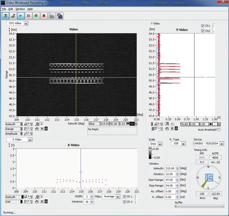 ACP/ARP generated by the antenna encoder and a trigger signal are passed to the UVR892 through the RB connection (after signal conditioning by the RTI966) so that the video signals are aligned with