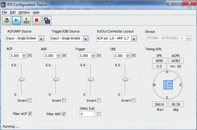 RTI Configuration tool Interfaces-External Connectors In/Out DB9 male Differential Timing input In DB15HD female Single Ended Timing