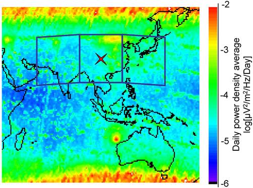 T. Onishi et al.: Critical analysis of the electrostatic turbulence enhancements 567 Fig. 5. Map of the total power of whistler emissions averaged over 6-yr all-year data.