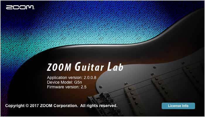 ZOOM Guitar Lab. 2. Select About. 2. Select Preferences... 3.
