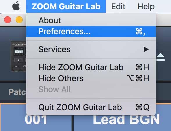 Select Notify when the new version of ZOOM Guitar Lab exists
