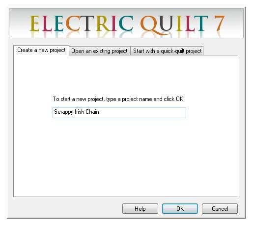 When you start Electric Quilt up, you will see this