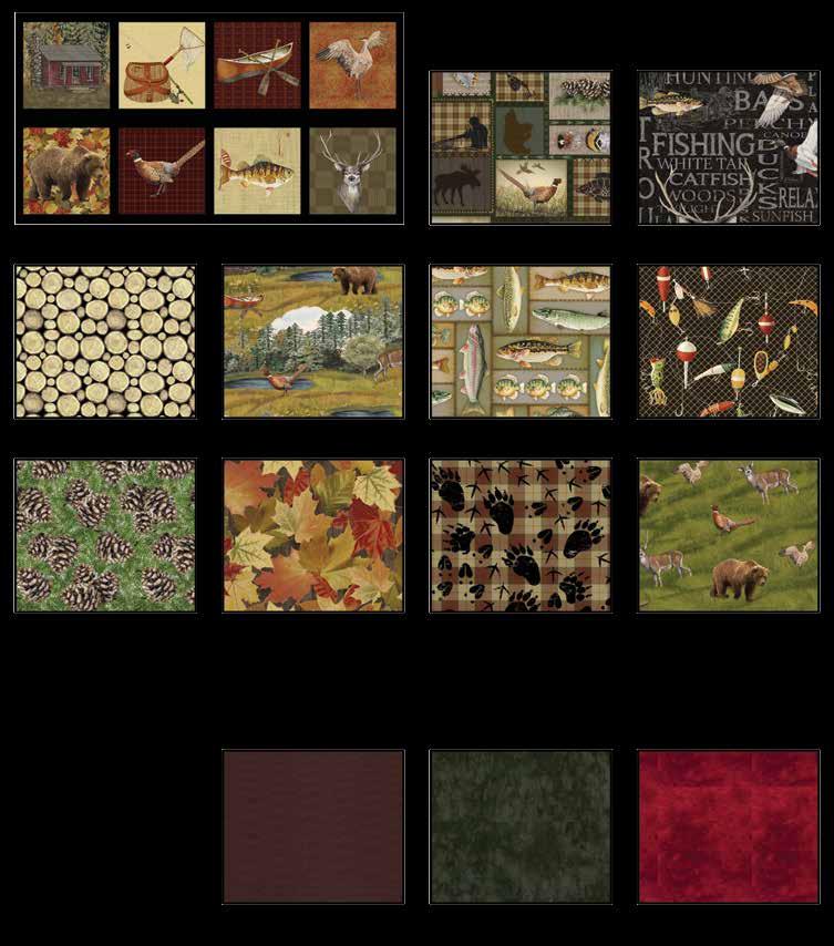 Sunrise Ridge Quilt 1 inished Quilt Size: 60 x 60 abrics in the Sunrise Ridge Collection locks - lack 8906-99 Patch - rown