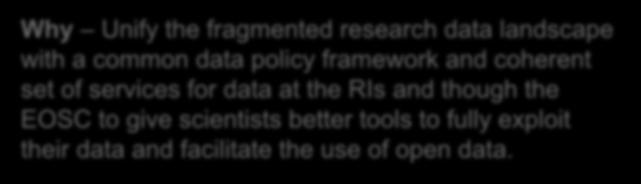 PaNOSC Why Why Unify the fragmented research data landscape with a