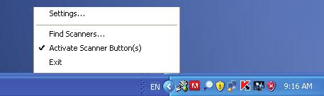Look for the Scanner icon at the right corner of Toolbar on your Windows desktop. Scanner icon 2.