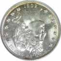 ........ #232205 $1039.00 1888. NGC. MS-63. CAC. Frosty white luster & a sharp strike accented by a trace of gold toning. Clearly not a proof as the surfaces are frosty & not proof-like.